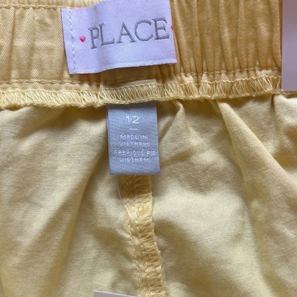 The Children's Place Chino Shorts‎ Girls Size 12 Yellow NWT Sun Valley Elastic